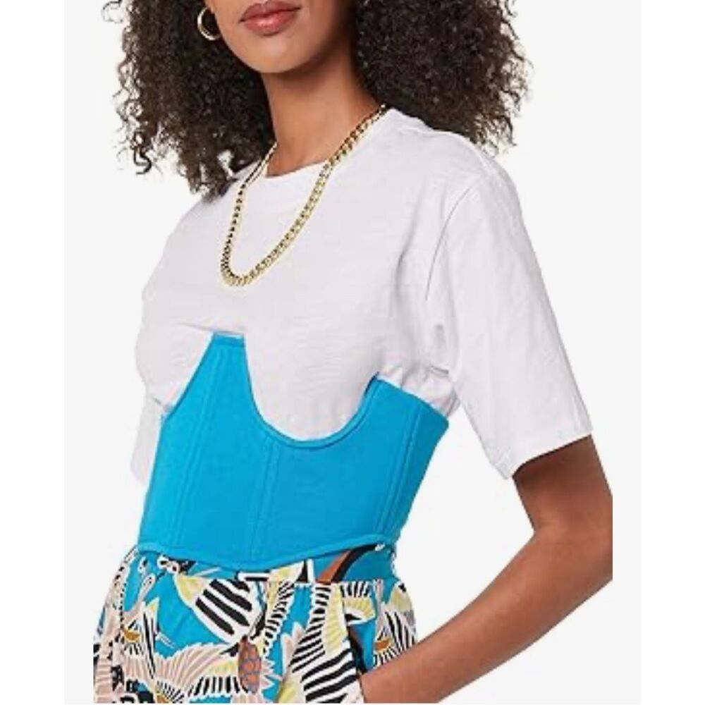 NEW TEREA Enamel Blue Women's Kennedy French Terry Corset S